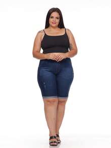 TOP Cropped Feminina suflex alca PLUS SIZE - Preto - Visão 5