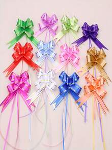 Soft And Vibrant Ribbon Bows, Perfect For Weddings, Birthdays, Valentine's Day, Mother's Day, Chinese New Year, And Easter Decorations-No Sewing Required, Ideal For Gift Wrapping, Holiday Decorations And Embellishments, Party Decorations, And Festive Atmosphere. - Red - View 3