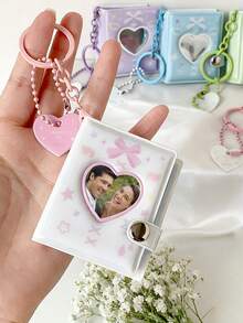 1pc Custom Mini Photo Album Keychain, Photo Storage, Mini Small Photo Album Binder, Comes With A Keychain Pocket Photo Album Keychain, Suitable For Cards, Photos, Photo Cards And Other Personalized Gifts. - Multicolor - View 5