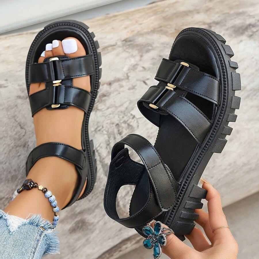 Women's New Casual, Elegant, Fashion College Style Student Sandals - Black - View 1