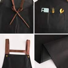 Adjustable Waterproof Apron With Pockets - Ideal For Crafts, Painting, Art, Baking And Cooking - Khaki - View 8