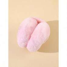 1pc Cute Plush Winter Ear Warmers, Foldable Cold Protection Earmuffs For Women, Suitable For Cycling And Outdoor - Hồng - Xem 3