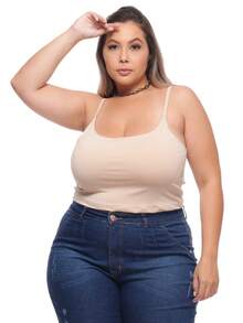 TOP Cropped Feminina Suflex Strap PLUS SIZE - Beis - Ver 6