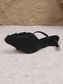 Giày sandal đế dày có khóa nơ rỗng dành cho nữ, kiểu dáng thanh lịch, thích hợp cho mùa hè. - màu đen - Xem 7