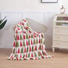 2026 Elegant Comfort Velvet Touch Ultra Plush Christmas Holiday Printed Fleece Throw/Blanket-50 X 60inch, (Reindeer), 50 X 60 Inch (W912) - 奶油色聖誕樹 - 查看 4