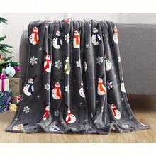 2026 Elegant Comfort Velvet Touch Ultra Plush Christmas Holiday Printed Fleece Throw/Blanket-50 X 60inch, (Reindeer), 50 X 60 Inch (W912) - Snowman Flake - 查看 5