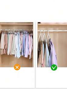 8pcs/4pcs/2pcs 11-Slot Foldable Clothes Hanger Rack, Multi-Functional Non-Slip Plastic Portable Hanging Wardrobe Storage System, 3.2 Cubic Feet Enclosed Storage Capacity - Lightweight, Bedroom, Storage Rack, Home Organization - Multicolor - View 4
