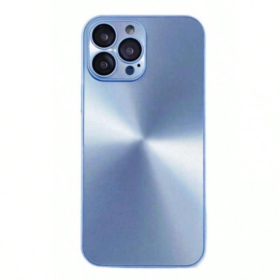 Funda para Telefono Diseño Metalico Azul con Proteccion de Camara