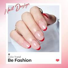 Red French Tip Press On Nails Short, Christmas Oval Fake Nails, Reusable Nail Kit With Nail Glue Adhesive Tabs Mini Nail File, Nails Press Ons 32Pcs 16Sizes, Women Girl Gift,37984846 - 深灰色 - 查看 6