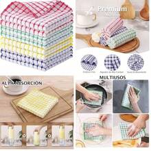 OpenHIPaos de Limpieza de Microfibra, Paos de Cocina de Rizo de Algodn, 30x30cm, Toallas de Microfibra, Super Suaves y Absorbentes, Reutilizables, Secado Rpido para Lavar los Platos, Mezcla de Colores - como se muestra en la figura - Ver 1