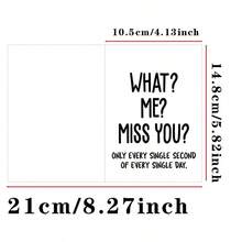 1pc Funny Valentine's Day Card With Envelope - "What? Me? Miss You?" - Witty Greeting, Suitable For Husband, Wife, Boyfriend, Girlfriend - Anniversary, Valentine's Day Gift - Multicolor - View 2