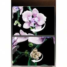 Orchid Building Block Flower Set, Assembled Flower Desk Decor, Exterior Floral, Stress Relief, Enjoy Quiet Assembly Time, Holiday/Birthday Gift, Suitable For Gifting - Multicolor - View 8