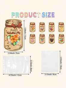 24pcs Valentine's Day Greeting Cards, Valentine's Day Candy Bags Set, Fun Valentine's Day Exchange Cards, Cute Candy & Sweets Gift Bags, Suitable For School Exchange Parties, Valentine's Day Gifts, Mason Jar Valentine's Day Cards, Valentine's Day Cards, Valentine's Day Decorations, Valentine's Day Gifts - Multicolor - View 12