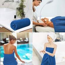 OpenHIToallas de Bao,2pcs Toalla Microfibra Suaves y Ultra Absorbentes, Toalla Gimnasio Secado Rpido,Toalla Playa Multipropsito para Bao, Camping, Hotel, Gym y SPA, 28x56inches (Azul) - encima - Ver 8