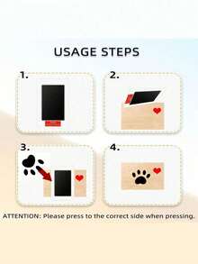 1pc Personalized Pet Paw Print Set: Halloween, Eid Al-Adha, Thanksgiving, Christmas Paw Print Gift Set, Including A Link Book And Cards - Multicolor - View 7