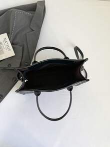 Große Handtasche mit Leopard Muster in Schwarz und Grau, mit zwei Taschen, Schulter- und Umhängegurt, hochwertige Damentasche geeignet für den täglichen Gebrauch, Einkaufen, Fotografie, auch ein tolles Geschenk für Ramadan und Eid Al-Adha - Verschiedenfarbig - Übersicht 7