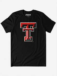 Texas Tech Red  Primary Logo T-Shirt -2 (2) - màu đen - Xem 1