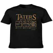 L-Lords Of The R-Rings T Shirt Summer Taters Potatoes Cotton T-Shirts For Men's Trending Pattern Tshirt Short-Sleeve Tees - Black - View 2