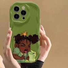 Princess And The Frog 3D Wave Edge Phone Case For IPhone 17 Air/16 15 14 13 12 Pro Max/17 16 15 14 Plus/13 12 11 Pro/X/Xs Max Shockproof Protective Case Thickened Full Edge Soft Case Holiday Birthday Gift - 款式1(1件) - 查看 10