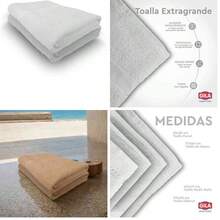 OpenHIGILA Toalla de Bao Extragrande de Algodn Hipoalergnico Essentials I Paquete de 2 Toallas para Bao Color Hueso (170 x 90 cm) - 2+hueso - Ver 1