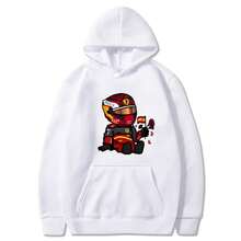 Sainz Mini F1 Hoodies For Men Games Cartoon Graphic Sweatshirts Long Sleeve Y2k Clothes Men Clothing Harajuku Streetwear Women - White - View 10