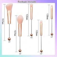 10Pieces Beadable  Brushes Diy  Comestic Brushes Beaded Brushes Kit For DIY Beaded Eyeshadow Brush (Beadable  Brushes-10pieces=2Sets)-Rose Gold,38051945 - 金色 - 查看 2