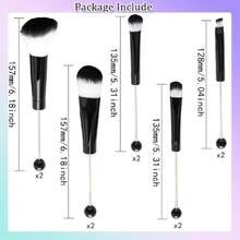 10Pieces Beadable  Brushes Diy  Comestic Brushes Beaded Brushes Kit For DIY Beaded Eyeshadow Brush (Beadable  Brushes-10pieces=2Sets)-Black,38051949 - 黑色 - 查看 2