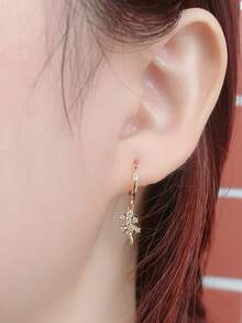 1 Pair Unique Design Golden Gecko & Crocodile Earrings, Creative Versatile Men's Gift - Yellow Gold - View 7