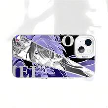 Vibrant Purple Floral Anime Girl Phone Case For  14/15/16 - Shockproof Cover, Ethereal Dreamy Gradient Aesthetic Graphic Design - Caqui - Ver 11