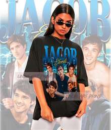 Retro Jacob Elordi Shirt - Jacob Elordi Tee, Jacob Elordi T-Shirt, Jacob Elordi T Shirt, Jacob Elordi Sweatshirt, Jacob Elordi Hoodie, Elordi Fan - 黑色 - 查看 6