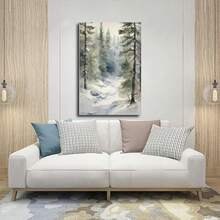 Pintura de escena de invierno, póster de carretera forestal, impresión de paisaje nevado, decoración navideña, impresiones de árboles de pino en acuarela, arte de pared sin marco xinch (cuadros decorativos para sala, póster, con marco, pósters, cuadros para la pared, marcos para cuadros, cuadro, Virgen de Guadalupe, salas) - transparente - Ver 8
