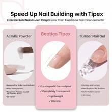 Beetles Tipex  Apex Nail Tips, Squoval XS Short Acrylic Nail Tips, Nail Supplies Nail Stuff Nail Stuff Nail Tech Supplies Pre-Etched Pre-Building Strong Thick Long Lasting,16 Sizes,512 Pieces,37984261 - 紅白色 - 查看 6