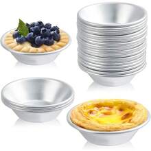 Bộ 12/24 khuôn bánh tart bằng nhôm, khuôn làm bánh tráng miệng, dụng cụ nướng tái sử dụng - Khuôn bánh cupcake chống dính, khuôn bánh tart/cupcake, thích hợp cho khuôn nhôm. - Nhiều màu - Xem 7