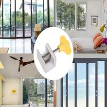 2个耐用铝合金和塑钢材质的门窗锁 - 安全限位器，配有易握黄色手柄，确保家居安全 - 彩色 - 查看 9