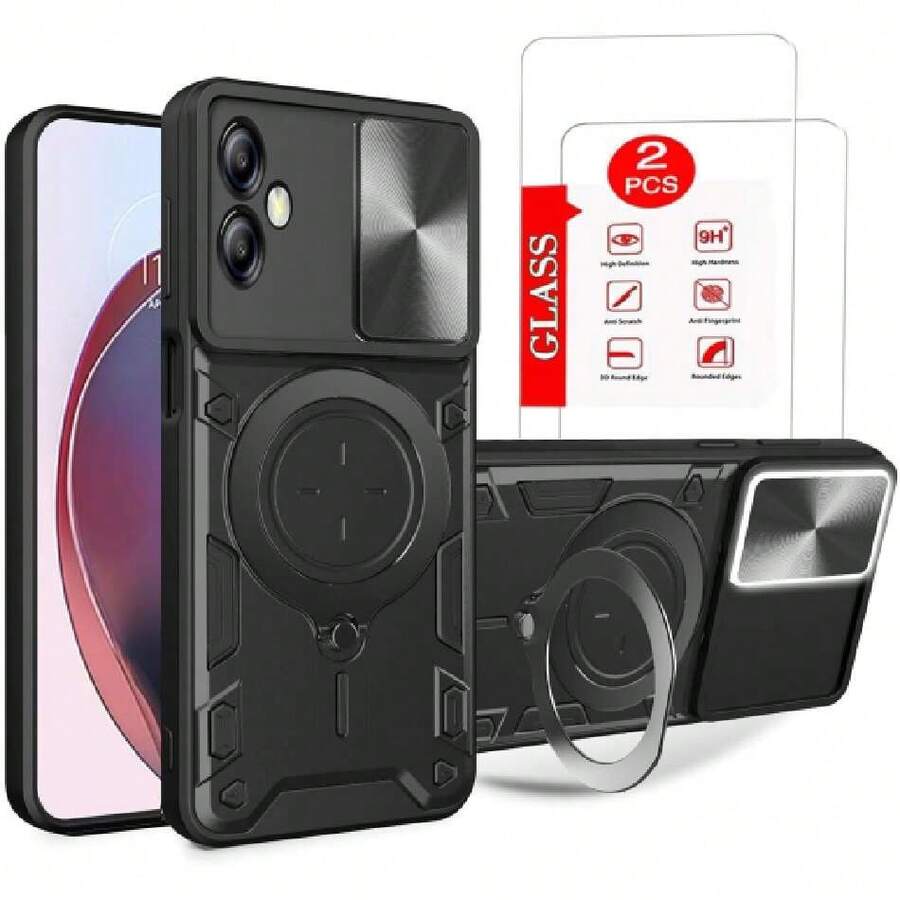 Galaxy A04e Capa Case - With Screen Protector And Built-In Phone Stand - Black, 38062210 - 摩卡棕 - 查看 1
