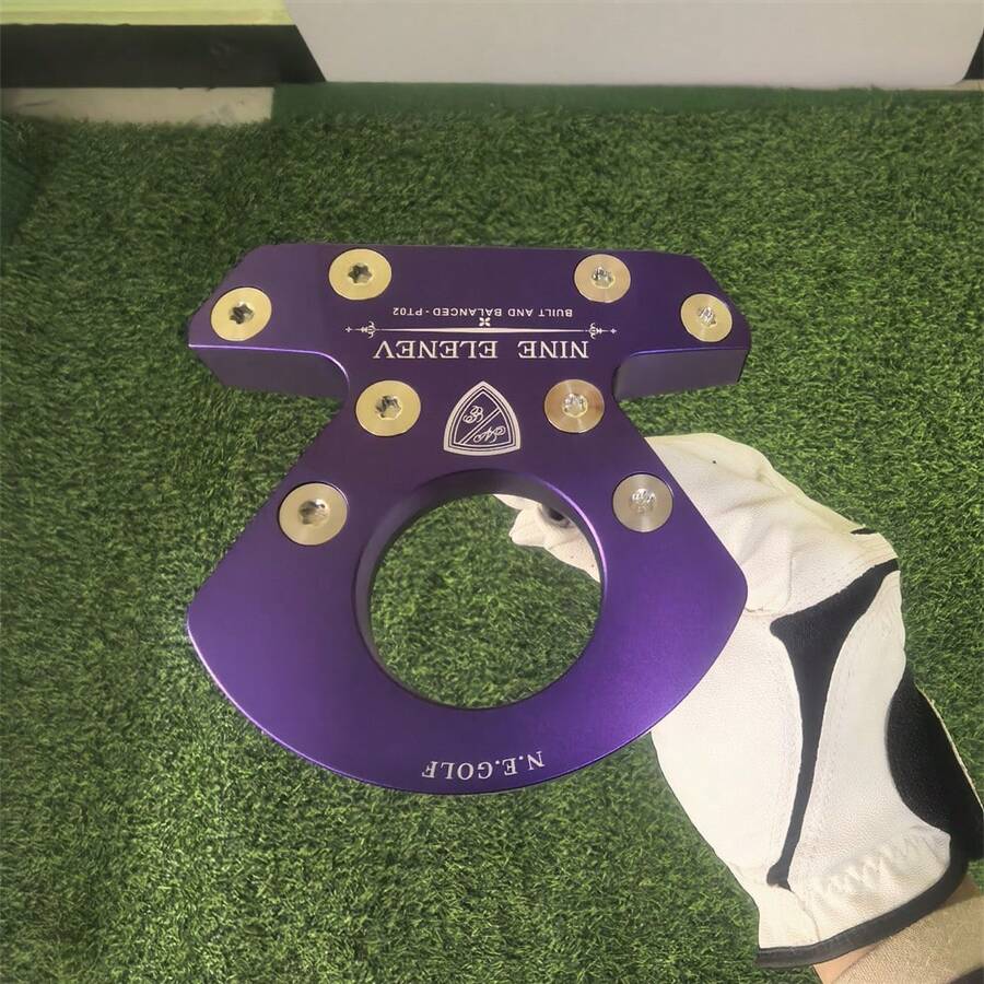 PT02 Nine Elenev Golf Putter, CNC Milled 6061 Aviation Aluminum, Plasma Anodized, Self-Balanced Face And Alloy Counterweight Screws, Zero Torque. Black/Purple/Blue