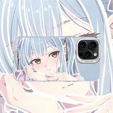 Kawaii Pastel Anime Girl Phone Case For  14/15/16 - Shockproof Cover, Vibrant Eye Sleek Line Art Cute Graphic Design - Naranja - Ver 4