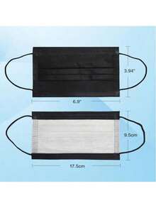 Cubrebocas Tricapa Azul, Negro y Grado Médico 1 caja con 50 pz, Tapabocas TTP Termosellado con Ajuste Nasal, Caja de Cubrebocas, Mascarilla Desechable de Protección - Negro - Ver 1