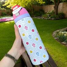 Owallo ' 32oz Insulated Stainless Steel Water Bottle With Straw And Handle, Available In A Variety Of Cute Cartoon Designs. Suitable For Sports, Outdoor Activities, Travel, And Student Use. - 粉紅紫 - 查看 4