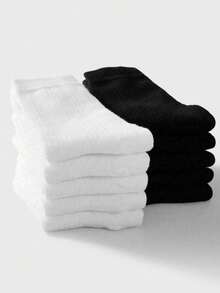 1/10 Pairs Kids Socks, Classic Striped Mid-Calf Socks, Soft Breathable Casual Sports Socks, Suitable For Daily Wear, Gifts, School, Outdoor Activities, Random Color & Style - Multicolor - View 2