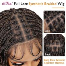 Braided Wigs For Black Women Double Full Lace Box Braided Wigs Synthetic Wavy Glueless Braid Wig With  Hair 3D Curls Braided Wig 24 Inch (1B/30, Wavy-24),38059047 - 漸變金色 - 查看 5