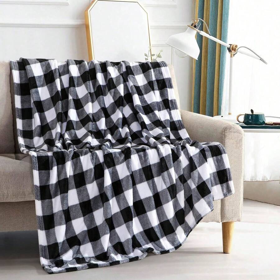 2026 Elegant Comfort Velvet Touch Ultra Plush Christmas Holiday Printed Fleece Throw/Blanket-50 X 60inch, (Reindeer), 50 X 60 Inch (W912) - 布法羅黑 - 查看 1