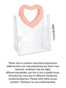 1/3/10pcs Pink Heart-Shaped Handle Gift Bags, Reusable Transparent Plastic Gift Packaging Bags, Suitable For Weddings, Parties, Anniversaries, Valentine's Day, Mother's Day, Handmade Gift Boxes, Candy & Chocolate Decoration Bags - Multicolor - View 11