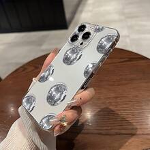 Funda de Teléfono: Funda de Teléfono Transparente con Patrón de Bolas Brillantes Plateadas Impresión UV para iPhone 16/ 16Plus/ 16Pro/ 16ProMax 13/ 13Pro/ 13ProMax 12/ 12Pro/ 12ProMax 11/ 11Pro/ 11Pro Max 7/ 8 X/ Xs - Estilo 1 (1 pieza) - Ver 3