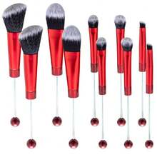 10Pieces Beadable  Brushes Christmas Diy  Comestic Brushes Beaded Brushes Kit For DIY Beaded Eyeshadow Brush (Beadable  Brushes-10pieces=2Sets),38051954 - 紅色 - 查看 1