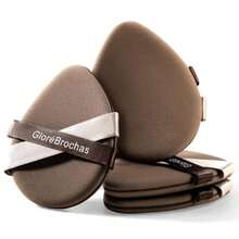 Sponge Set, GloréBrochas 4PCS Micro Porous Low Absorption Foundation Sponges, Latex-Free PU Cushion Puff, 3.2inches Soft Dual-Sided Brown Powder Puff For Face Powder, Individually Wrapped,38053355 - Brun - Visa 1