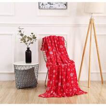 2026 Elegant Comfort Velvet Touch Ultra Plush Christmas Holiday Printed Fleece Throw/Blanket-50 X 60inch, (Reindeer), 50 X 60 Inch (W912) - Red Snowflake - 查看 5