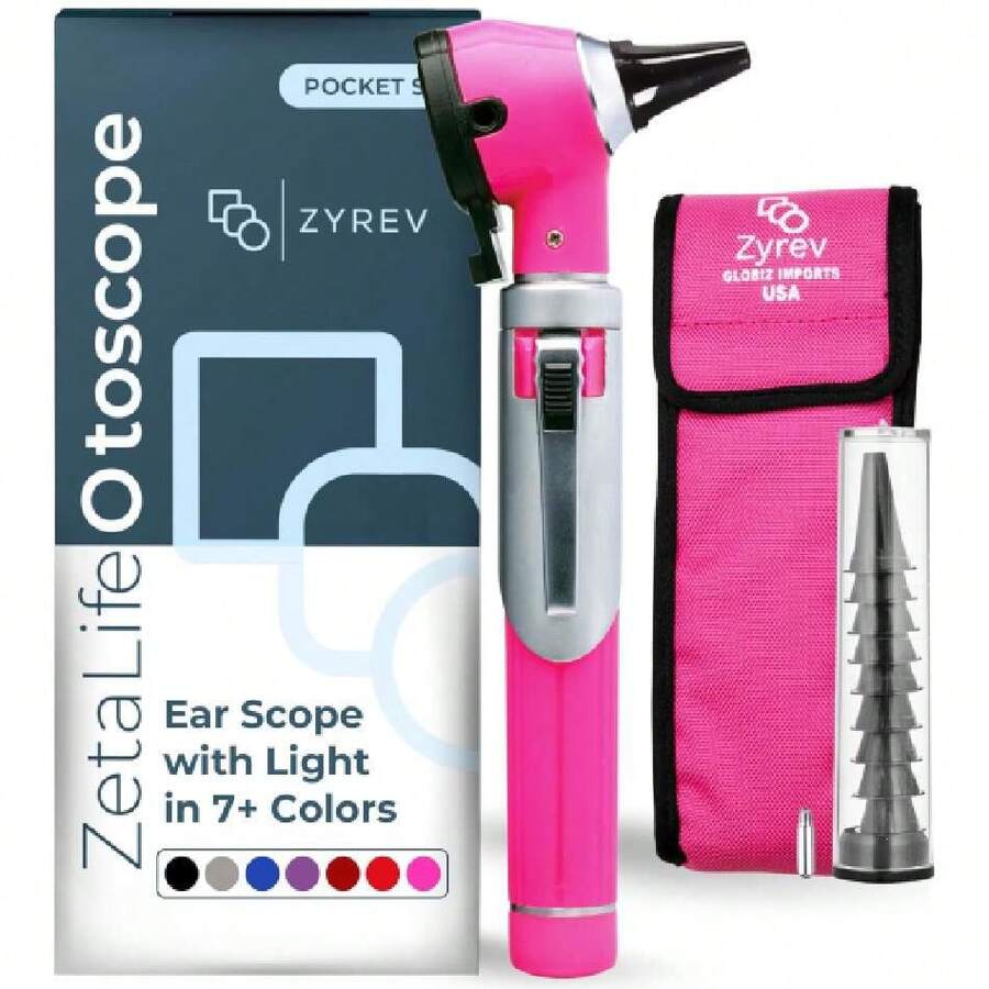 ZetaLife Otoscopio - Escopio de oído con detector de infección de oído, tamaño de bolsillo (color rosa), 38014853 - Rosa - View 1
