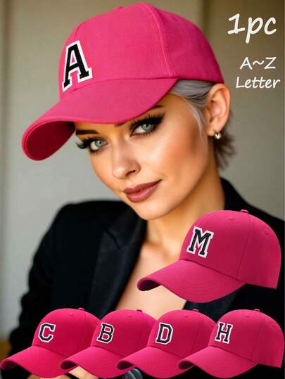 男女通用棒球帽，饰有26个刺绣字母图案，配有可调节户外帽檐。适合全年旅行、海滩度假、运动和钓鱼。复古Y2K设计，可作为老爹帽或情侣帽，也是一份很棒的礼物。
