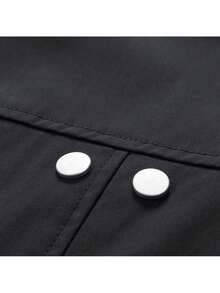 2025 Otoño Invierno Nueva Chaqueta de Béisbol Retro Casual de Ajuste Suelto con Múltiples Cremalleras para Hombres, Abrigo Vintage Elegante y Versátil - Negro - Ver 4